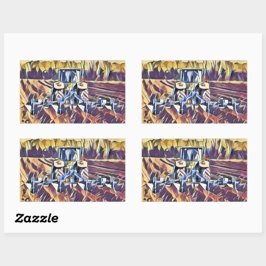 LANDWIRTSCHAFT RECHTECKIGER AUFKLEBER (Blatt)