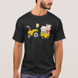 Landwirtschaft Traktor Kuh Schaf Küken Weihnachten T-Shirt