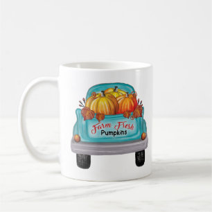 Landwirtschaftlich frische Kürbisse Vintage-LKW Kaffeetasse