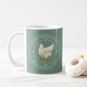 Landwirtschaftlich frische Vintage-Hühner-Eier-Kar Kaffeetasse