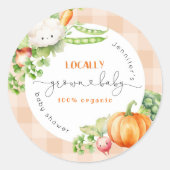 Landwirtschaftlich gewachsene Babyfalldusche Pumpk Runder Aufkleber (Vorderseite)