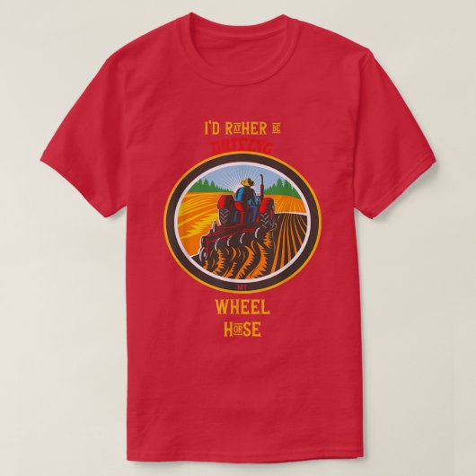 Landwirtschaftliche Bauer Traktor eher fahren, wo T-Shirt (Design vorne)