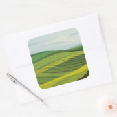 Landwirtschaftliche Felder Quadratischer Aufkleber (Umschlag)