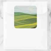 Landwirtschaftliche Felder Quadratischer Aufkleber (Tasche)