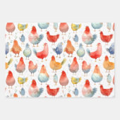 Landwirtschaftliche Hühner Geschenkpapier Set (Vorderseite)