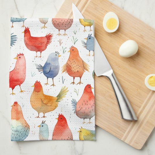 Landwirtschaftliche Hühner Geschirrtuch (Viertel Falte)