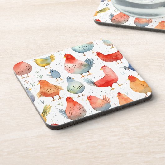 Landwirtschaftliche Hühner Getränkeuntersetzer (Linke Seite)