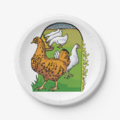 Landwirtschaftliche Hühner Pappteller (Vorderseite)