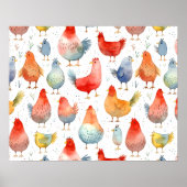 Landwirtschaftliche Hühner Poster (Vorne)