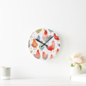 Landwirtschaftliche Hühner Runde Wanduhr (Zuhause)