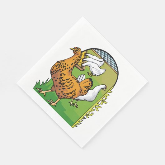 Landwirtschaftliche Hühner Serviette (Ecke)