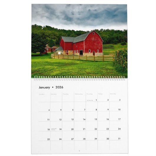 Landwirtschaftliche Kalender Zuhause Wall Farm Lif (Jan 2026)