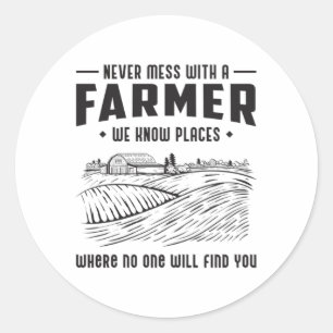Landwirtschaftliche Landwirtschaft Funny Traktor G Runder Aufkleber
