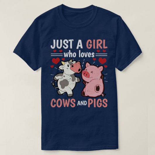 Landwirtschaftliche Mädchen Schweinefleisch Bauer  T-Shirt (Design vorne)