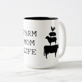 LANDWIRTSCHAFTLICHE MAMA LEBENSLANDWIRTSCHAFT Silh Zweifarbige Tasse (VorderseiteRechts)