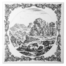 Landwirtschaftliche Szene Vintage Delft Schwarz &  Fliese