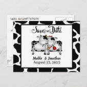 Landwirtschaftliche Theme Kühe Save the Date Postk Ankündigungspostkarte (Vorne/Hinten)