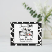 Landwirtschaftliche Theme Kühe Save the Date Postk Ankündigungspostkarte (Stehend Vorderseite)