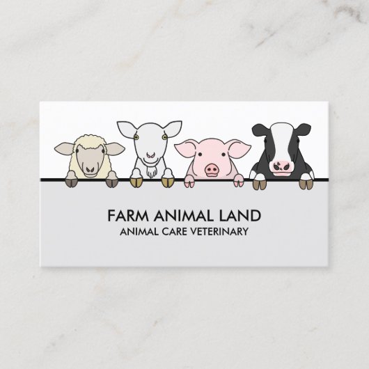 Landwirtschaftliche Tierärztliche Kuh Schaf Ziege Visitenkarte (Vorderseite)