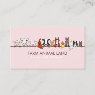 Landwirtschaftliche Tierärztliche Rosa Visitenkarte
