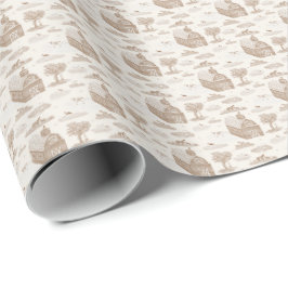 Landwirtschaftliche Toile (Khaki)  Geschenkpapier