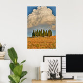 Landwirtschaftliche Toskana Cypress Trees Poster (Heimbüro)