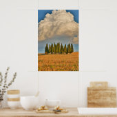 Landwirtschaftliche Toskana Cypress Trees Poster (Küche)
