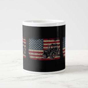 Landwirtschaftliche Traktoren USA-Flagge Patriotis Jumbo-Tasse