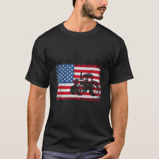 Landwirtschaftliche Traktoren USA-Flagge Patriotis T-Shirt