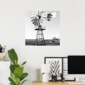 Landwirtschaftliche Wasserpumpe Windmühle Poster (Heimbüro)