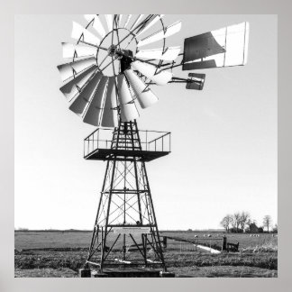 Landwirtschaftliche Wasserpumpe Windmühle Poster