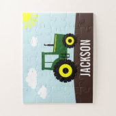 Landwirtschaftliche Zugmaschine Grün und Gelb Puzzle (Vertikal)