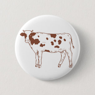 Landwirtschaftlicher Bauernhof Farmer Brown Weiße Button