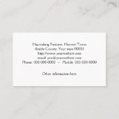 Landwirtschaftlicher erntender Auftragnehmer Visitenkarte (Rückseite)