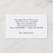 Landwirtschaftlicher erntender Auftragnehmer Visitenkarte (Rückseite)