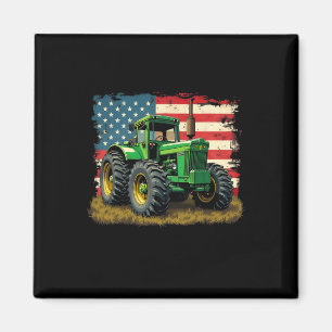 Landwirtschaftlicher Farmtraktor USA-Flagge Trakto Magnet