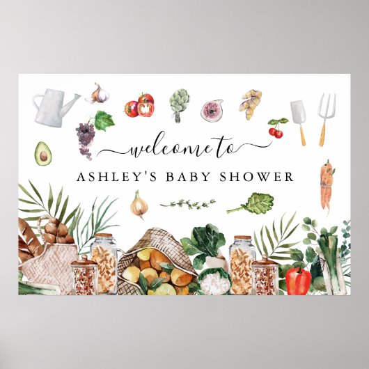 Landwirtschaftlicher Markt | Babydusche Poster (Vorne)