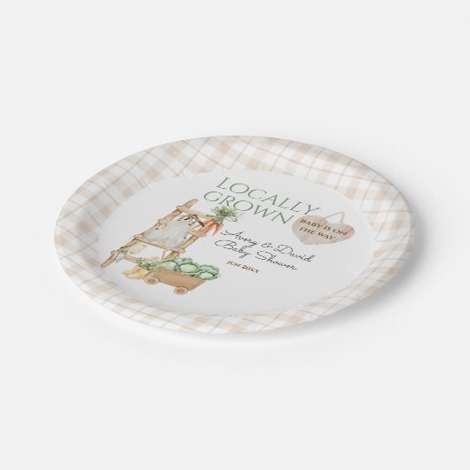 Landwirtschaftlicher Markt Moderne Babydusche Pappteller (Schrägansicht)