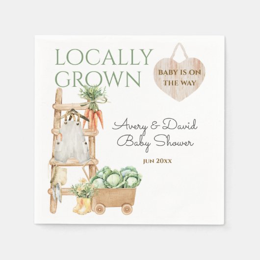 Landwirtschaftlicher Markt Moderne Babydusche Serviette (Vorderseite)