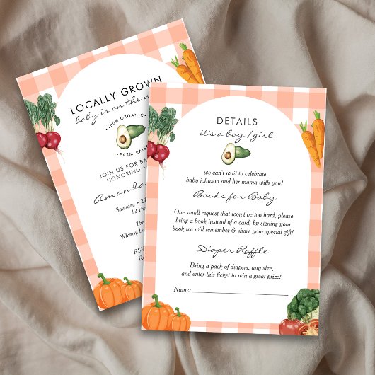 Landwirtschaftlicher Markt Rustikale Babydusche Einladung