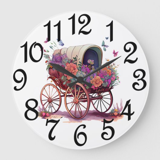 Landwirtschaftlicher Planwagen Große Wanduhr (Vorderseite)