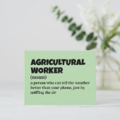 Landwirtschaftlicher Spaß - Definition des Begriff Feiertagspostkarte (Stehend Vorderseite)