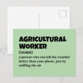 Landwirtschaftlicher Spaß - Definition des Begriff Feiertagspostkarte (Vorne/Hinten)