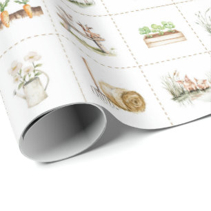 Landwirtschaftliches Leben auf dem Lande Geschenkpapier