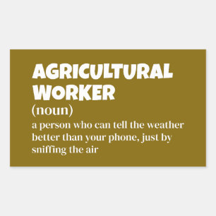 Landwirtschaftliches Leben - Funny Worker - Defini Rechteckiger Aufkleber
