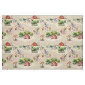Landwirtschaftliches Tan-Szenenmuster Stoff (Fat Quarter (45,7 x 55,9 cm))