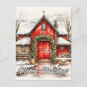 Landwirtschaftliches Weihnachtsfest   Frohe Feiert Postkarte