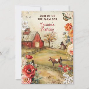 Landwirtschafts-Party-Thema Einladung