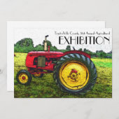 Landwirtschaftsausstellung, Traktor-Zug, Einladung (Vorne/Hinten)