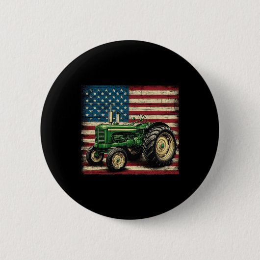 Landwirtschaftsbetrieb Traktor US Flagge Traktor A Button (Vorderseite)